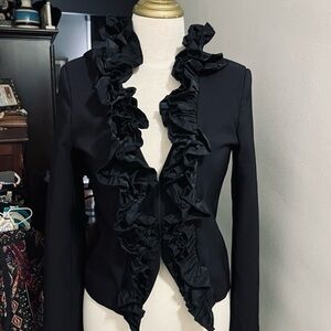 Rinascimento Black Ruffled Blazer